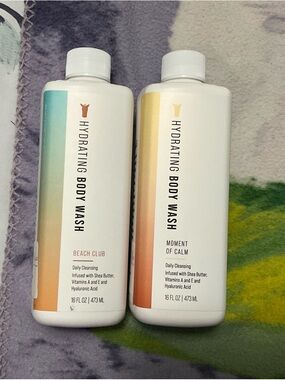 Pink Zebra Hydrating Body Wash - Beach Club Teal & Moment of Calm Peach